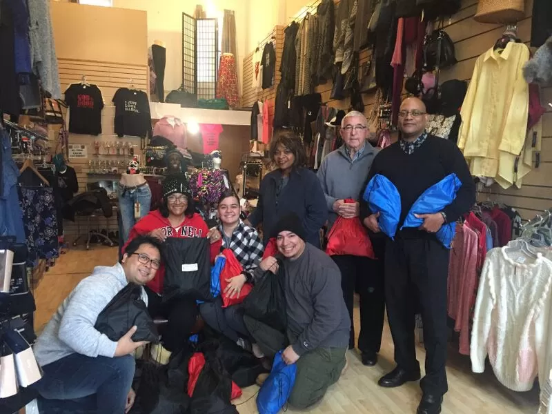 People in a thrift store